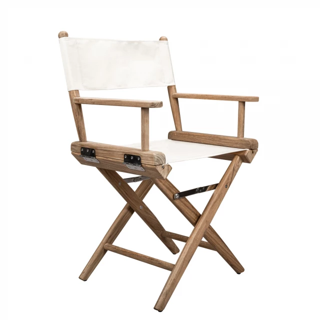 ivory brown solid wood director chair in minimalist style