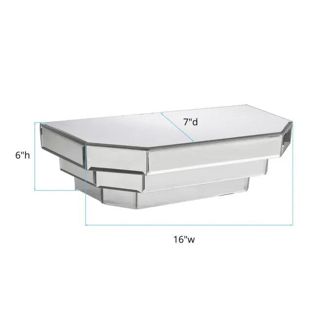 Contemporary Floating Mirrored Glass Stepped Shelf Contemporary Floating Mirrored Glass Stepped Shelf