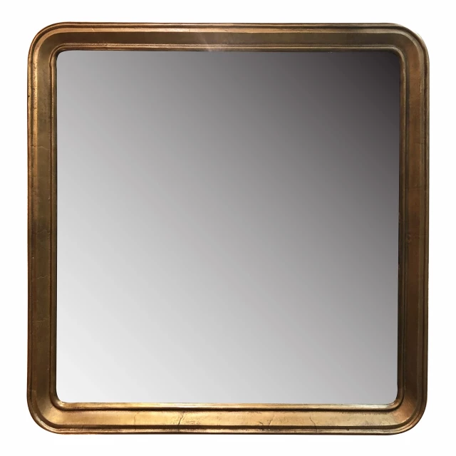 Gold framed square mirror product image showcasing its sleek design and technology features