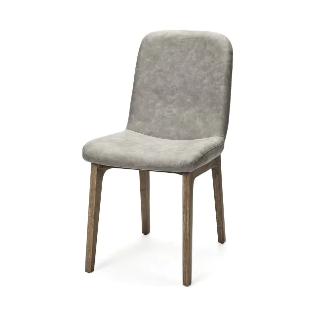 Set Of Two Gray And Brown Upholstered Fabric Side Chairs Set Of Two Gray And Brown Upholstered Fabric Side Chairs