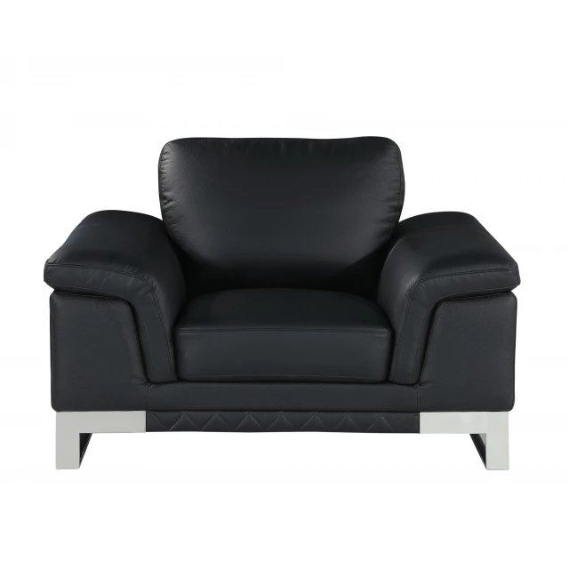 Black lovely leather chair with armrests for comfort and style