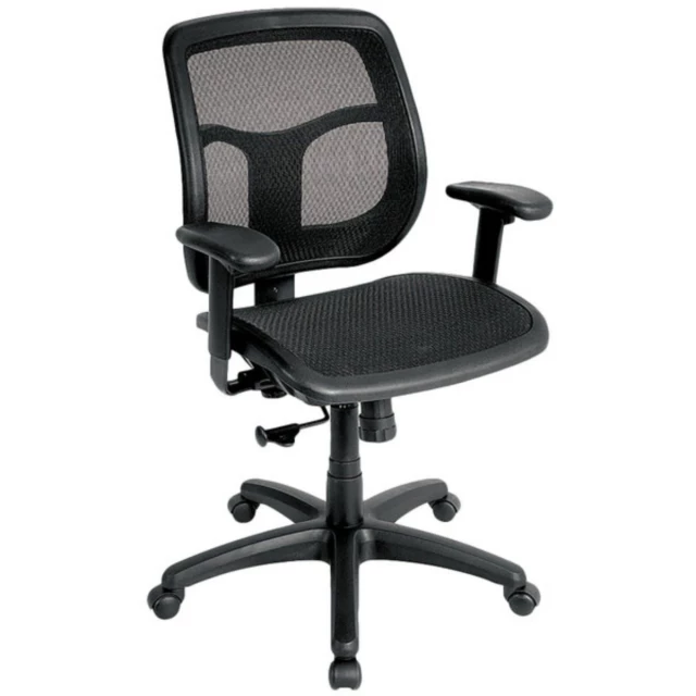 adjustable swivel mesh rolling office chair with armrest and metal base