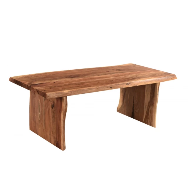 Brown solid wood coffee table with chairs and outdoor furniture setting