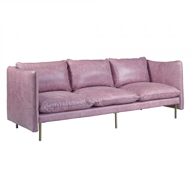 Wisteria grain leather black sofa with comfortable studio couch design suitable for outdoor use
