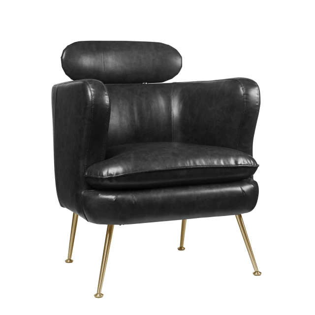 PU upholstery metal leg accent chair with armrests in a comfortable and stylish design