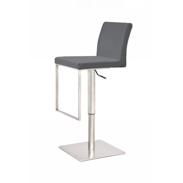Low back adjustable height bar chair with metal and composite materials