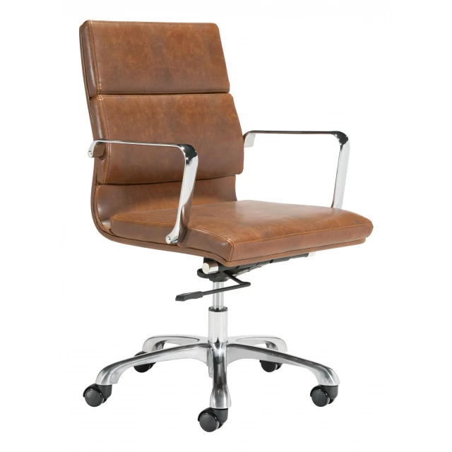 faux leather classic rolling office chair with armrests for comfort and support