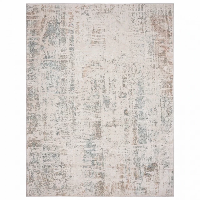 abstract distressed stain resistant area rug in brown and beige with wood pattern