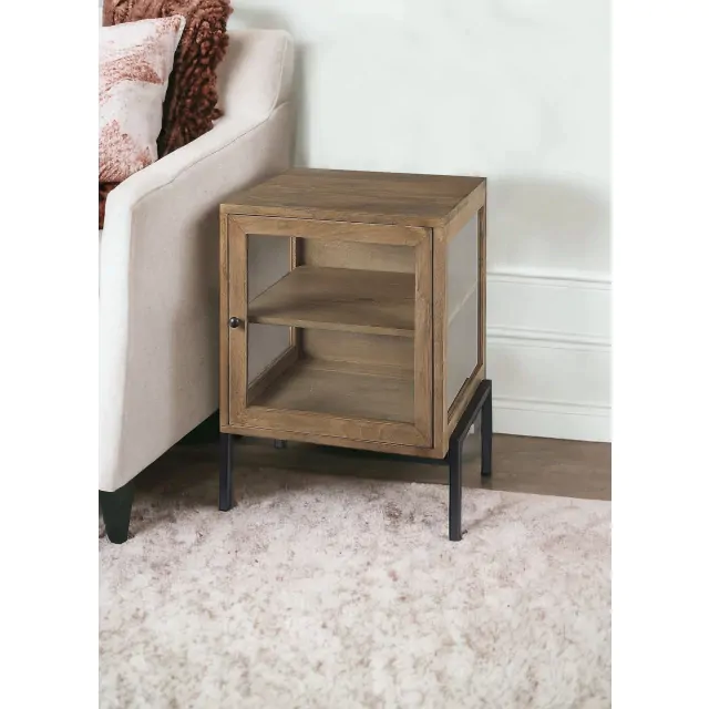 Rustic Honey Brown And Black Shadowbox Cabinet