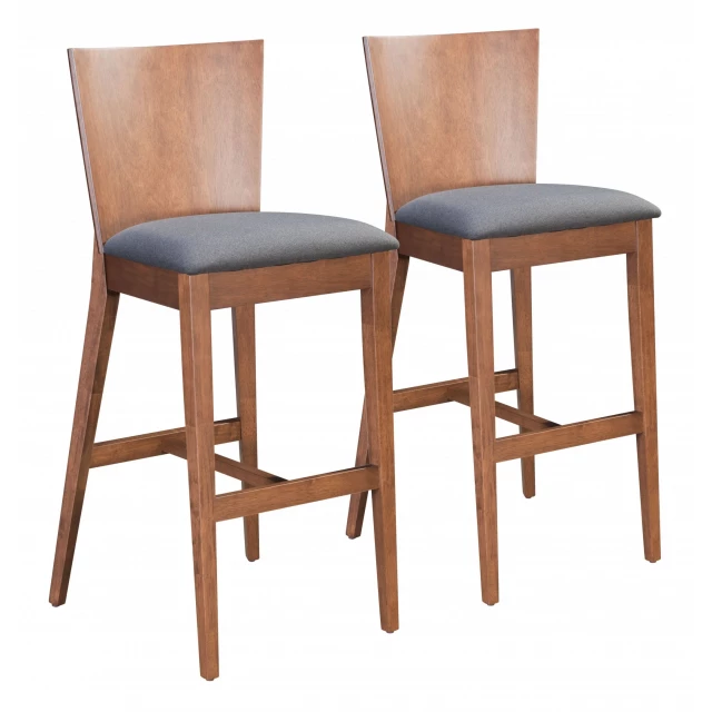 Low back bar height bar chairs with wood armrests and comfortable outdoor furniture design
