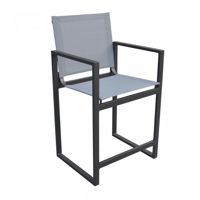 gray black metal director chair on white background