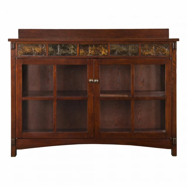 Mission wood slate glass low curio with cabinetry rectangle wood chest of drawers drawer cupboard wood stain varnish