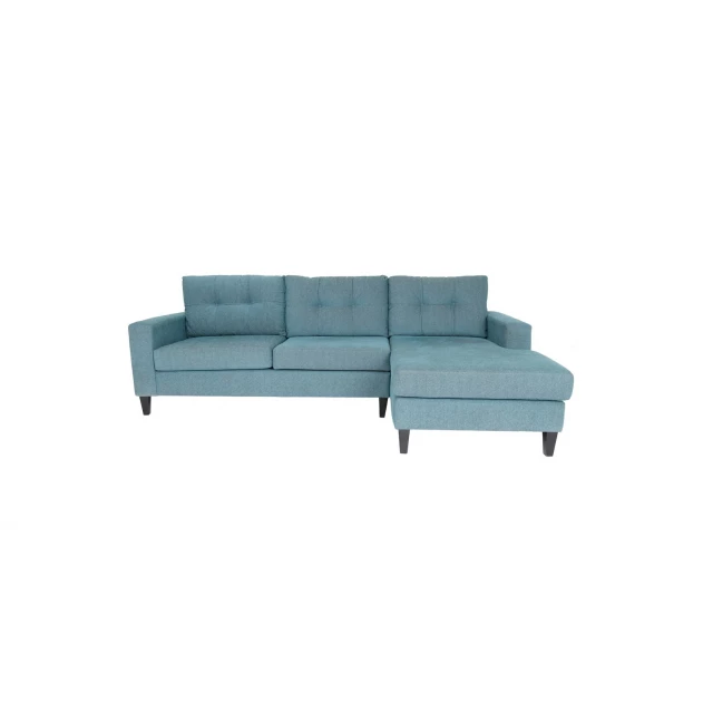 Blend Stationary L Shaped Corner Sectional sofa with wood accents and comfortable cushions