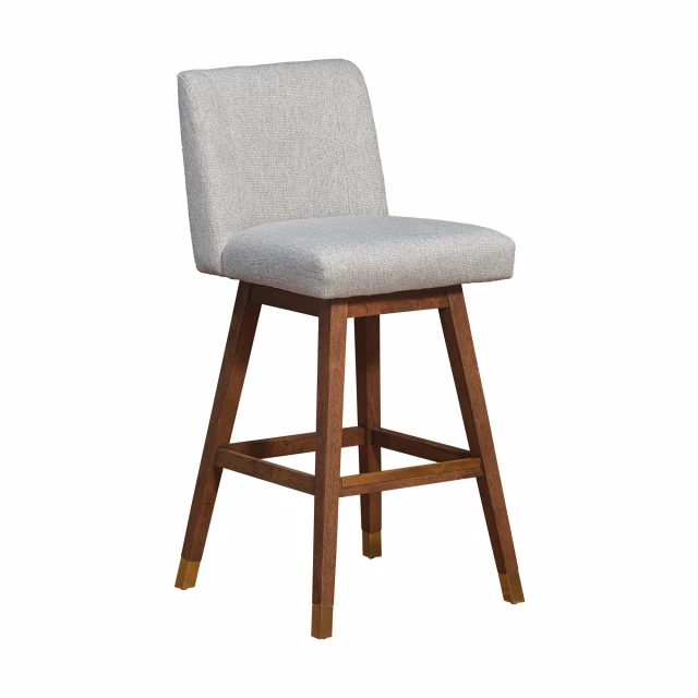 Brown solid wood swivel bar chair with armrests and comfortable outdoor design