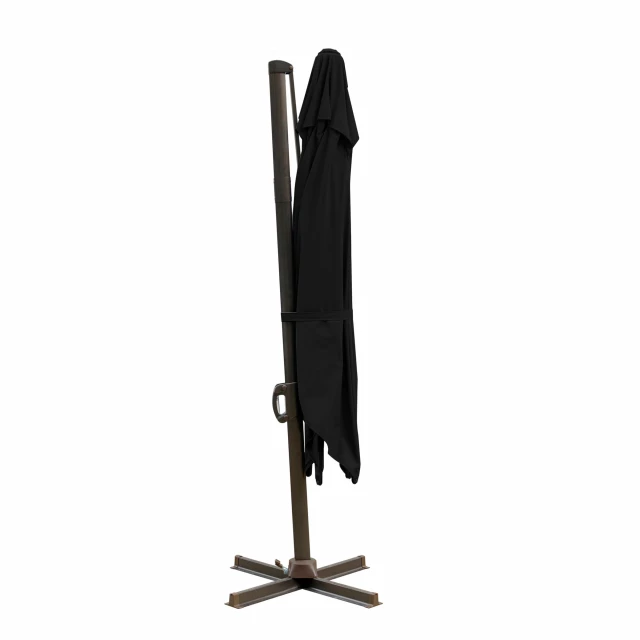 Square tilt cantilever patio umbrella stand in electric blue with visible features