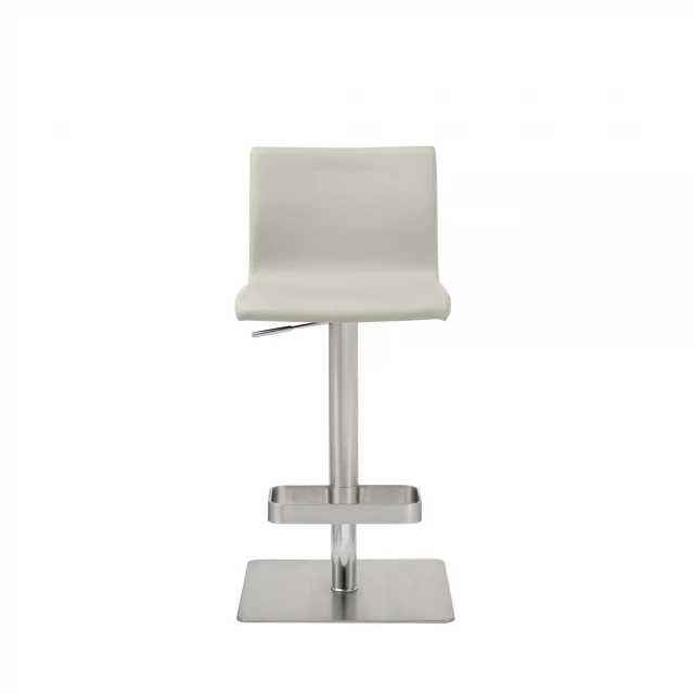 Stainless steel counter height bar chair with wooden accents and modern design
