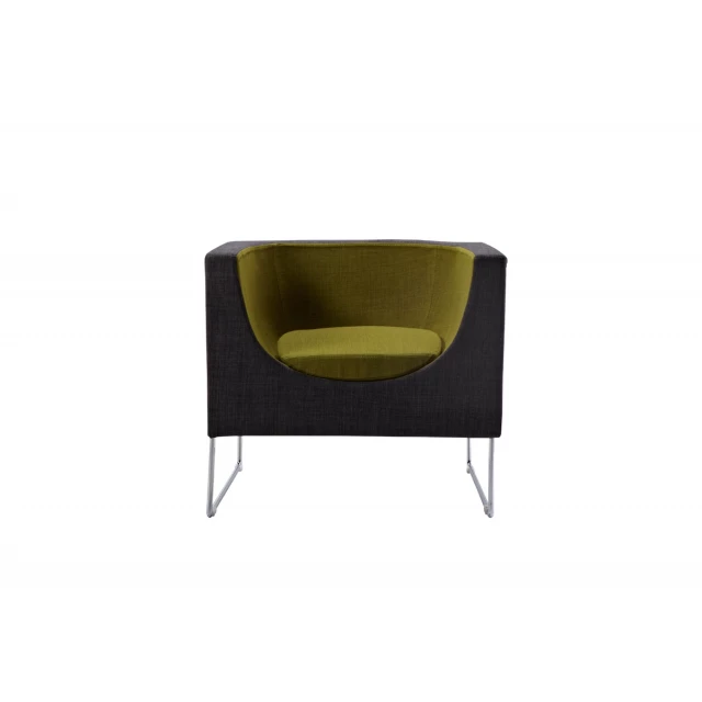 Fabric polyester stainless steel accent chair with artistic design and comfortable seating