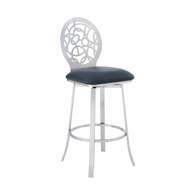 Iron swivel bar height chair with metal and plastic materials