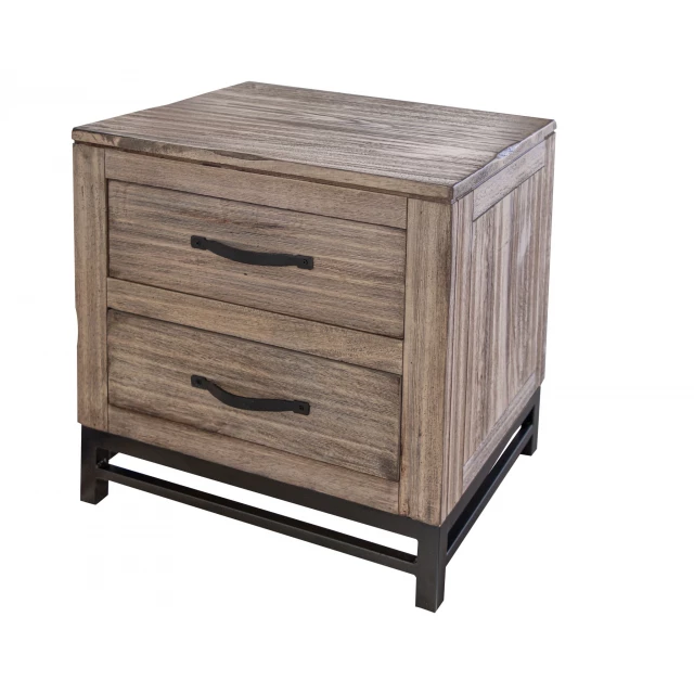 Brown wooden nightstand with drawers for bedroom furniture