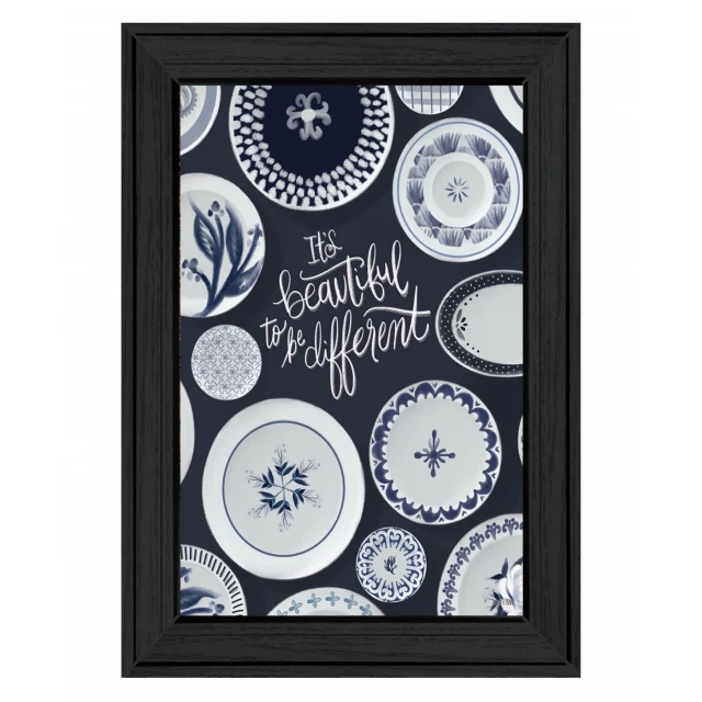 Black framed print wall art featuring abstract patterns and artistic poster design