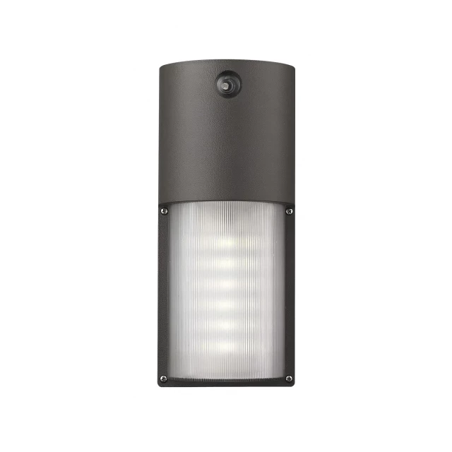 bronze integrated led wall photocell rectangular metal light fixture