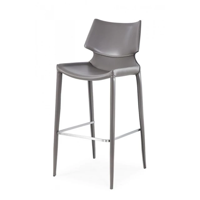 Low back bar height bar chairs made of natural and composite materials with metal frame and pattern detail