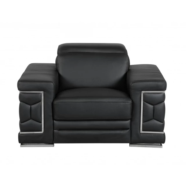 Black sturdy chair with armrests designed for comfort and style in furniture.