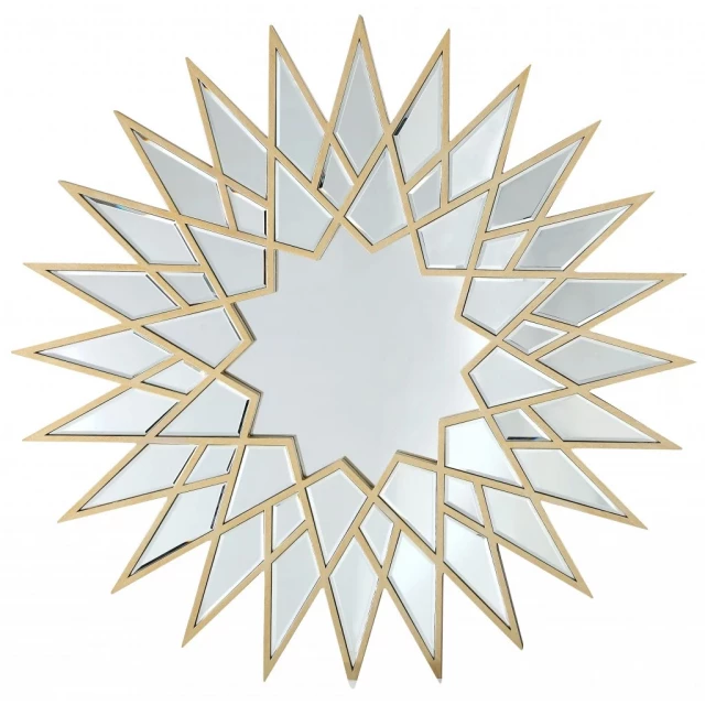 Shooting Star Wall Mirror featuring artistic electric blue graphics and symmetrical pattern