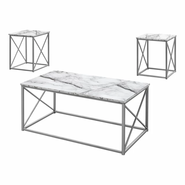 White rectangular coffee table with hardwood chairs and outdoor furniture setting