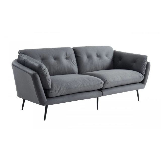 Grey black studio couch furniture with comfortable material property