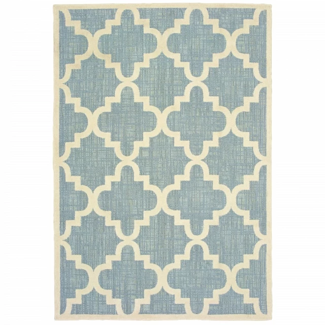 ivory moroccan indoor outdoor area rug with rectangle pattern and artistic design