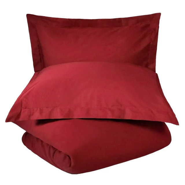 Cotton thread count washable duvet cover with comfortable pillows and wood chair accents