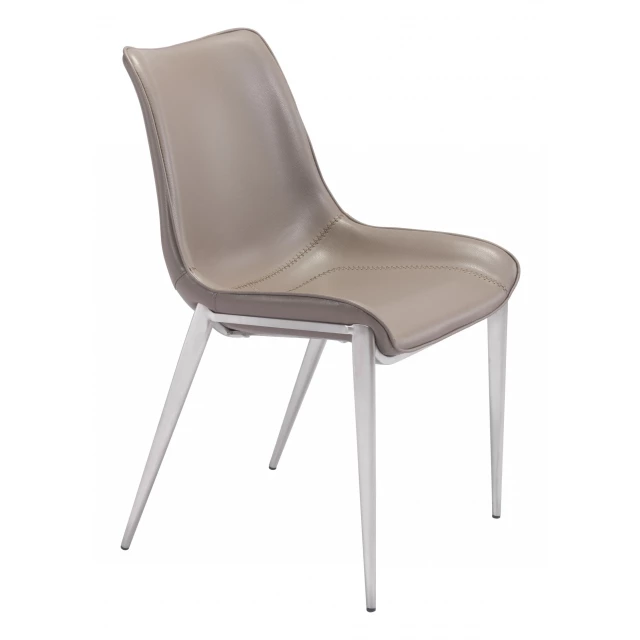 Leather side or dining chairs with wood metal composite material for comfort and style
