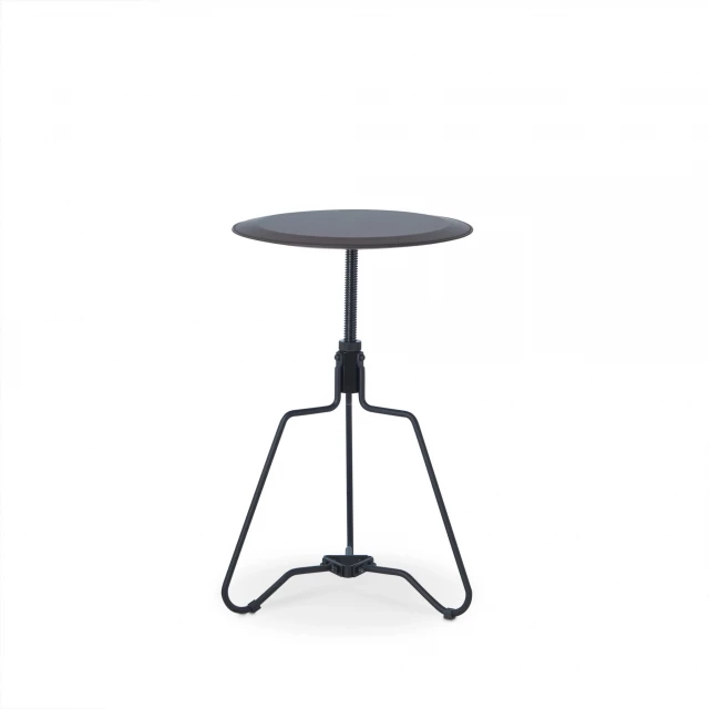 Espresso veneer metal round end table with furniture accents in a stylish arrangement