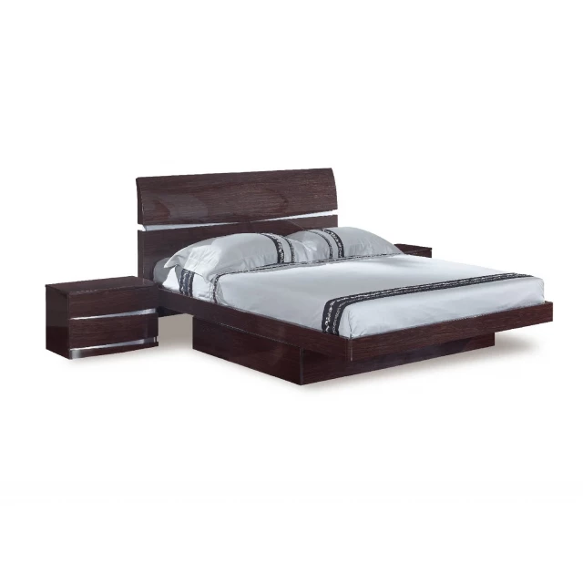 Solid wood king-sized bed in brown color