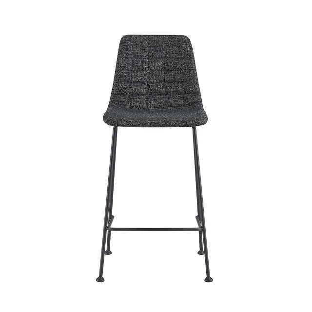 Low back counter height bar chairs with metal stool pattern and fashion accessory details