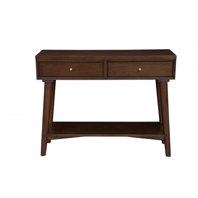 floor shelf console table storage made of wood with drawers and varnish
