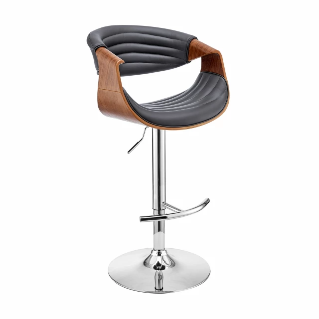 low back adjustable height bar chair with metal armrests