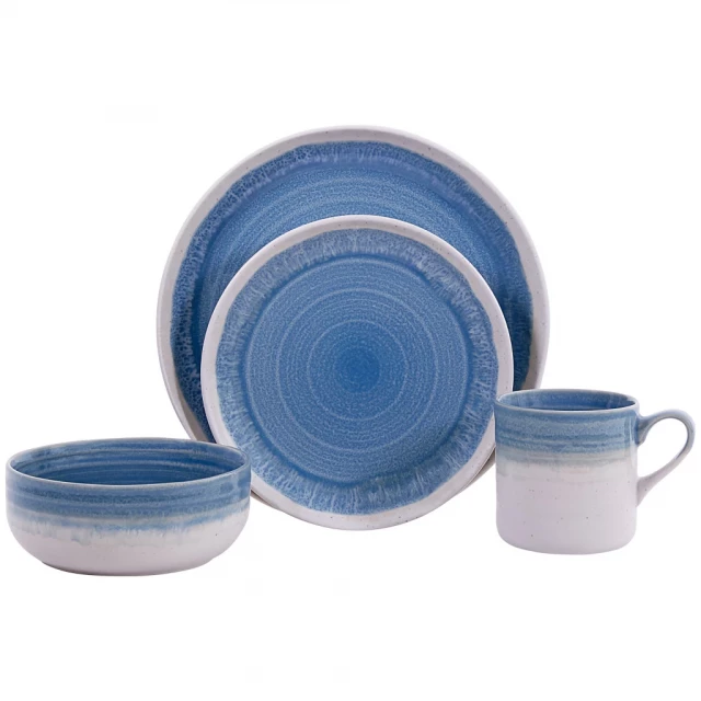Tone Tone ceramic dinnerware set for four featuring tableware dishware and serveware with artful circle designs