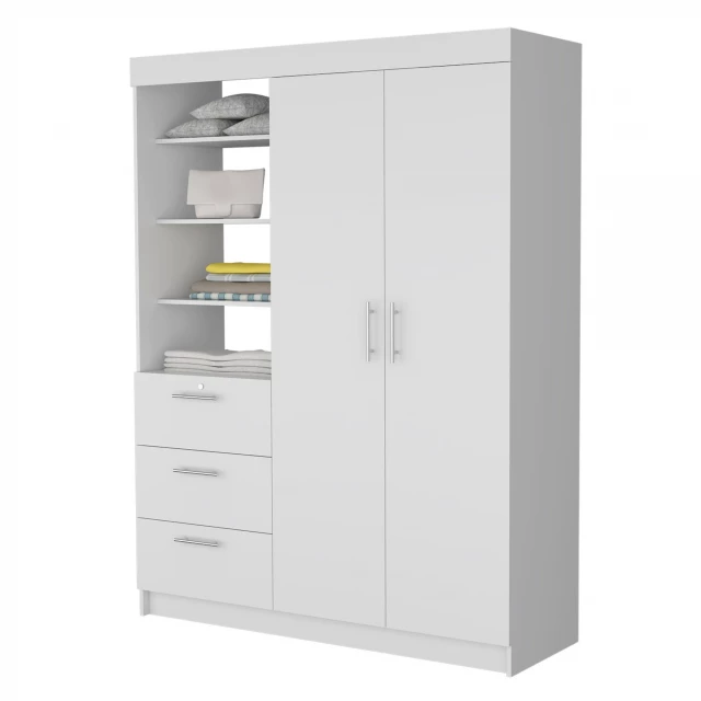 Accent cabinet with soft close shelves and drawers featuring cabinetry design and ample storage