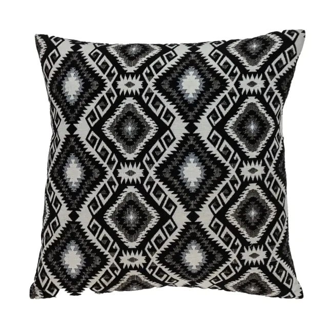 Jet Black And White Geo Throw Pillow Jet Black And White Geo Throw Pillow