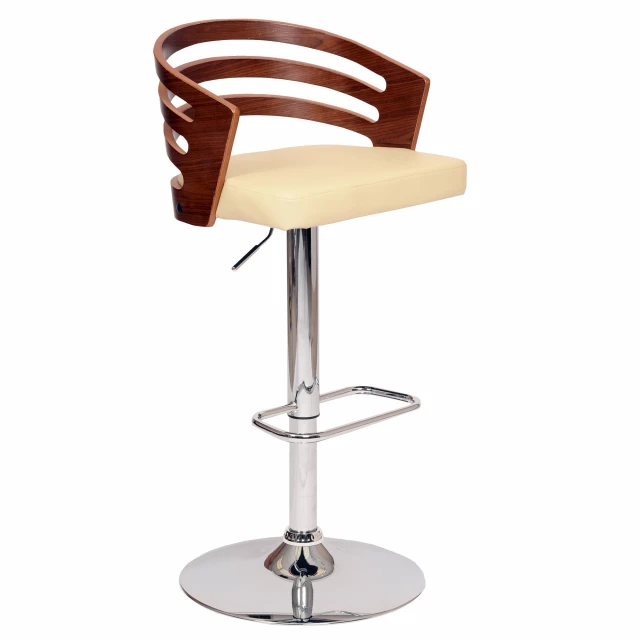 Low back adjustable height bar chair with metal armrests and outdoor furniture design
