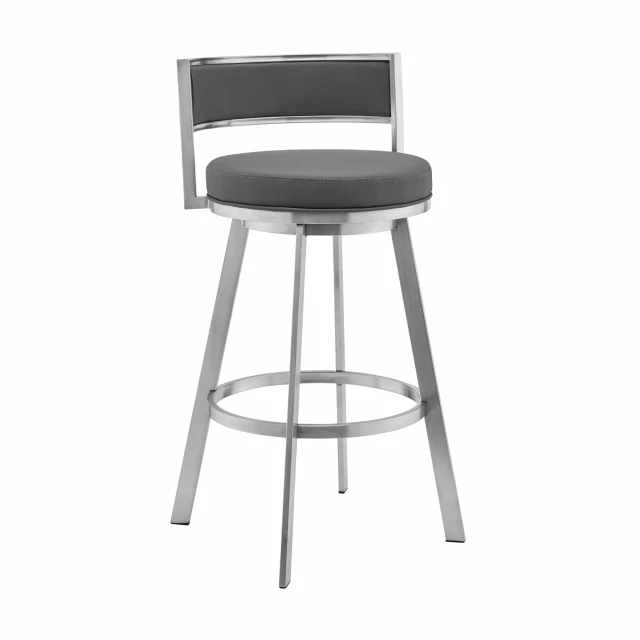 Low back bar height chair with metal and composite material