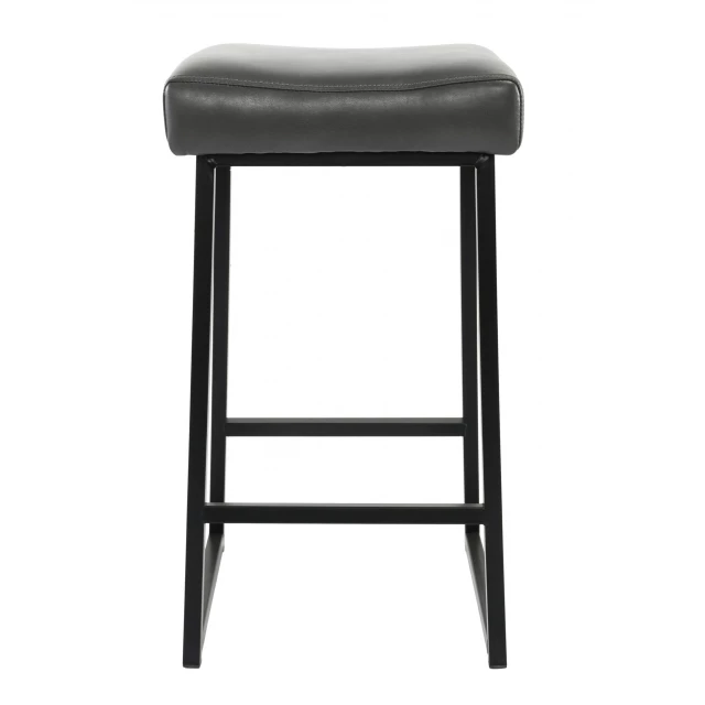 Metal backless bar height chairs with wood and metal finish for outdoor furniture