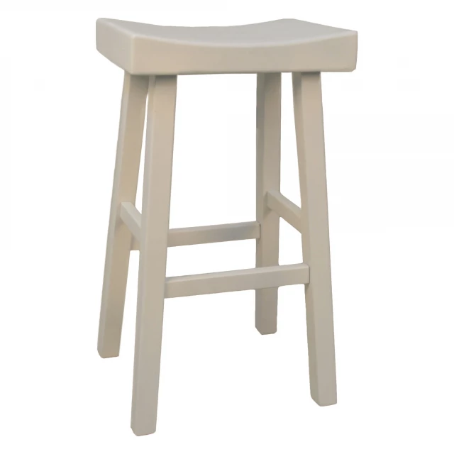 Wood backless bar height chair with wood stain finish