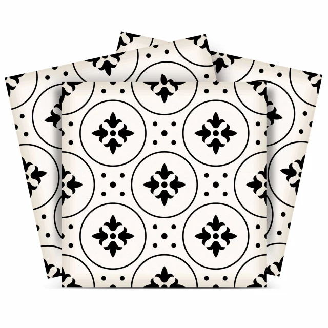 white rosa peel stick removable tiles with rectangle art pattern and symmetry