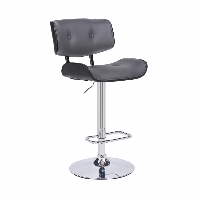 Iron swivel adjustable height bar chair with comfortable magenta seating and modern design