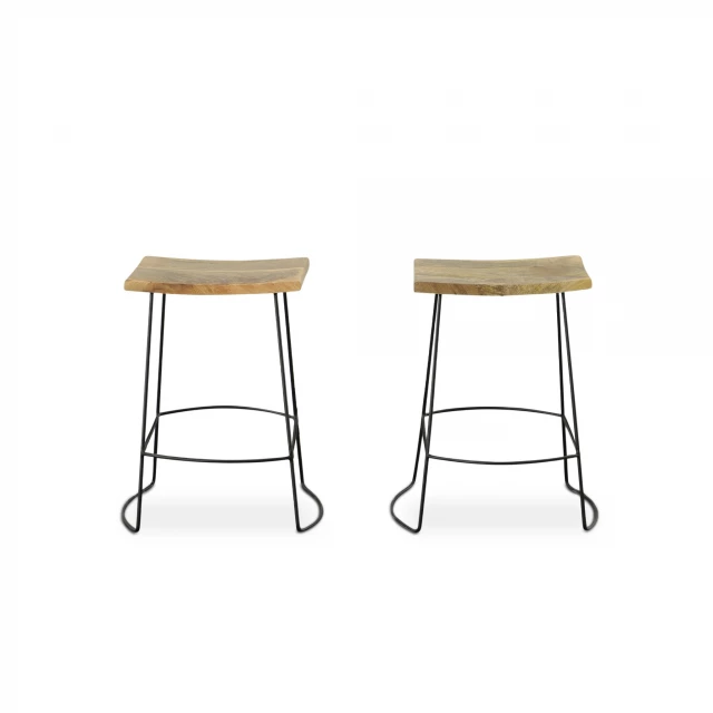 Steel backless counter height bar chairs with wood outdoor furniture design