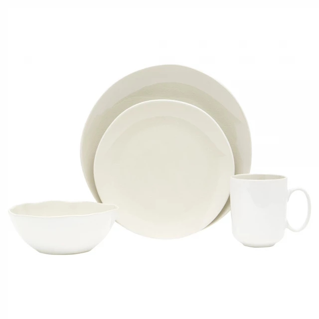 sixteen round ceramic dinnerware set including cups and mixing bowls