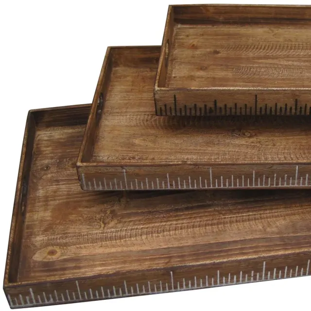 19 X 12 Brown Wood Tray Set 19 X 12 Brown Wood Tray Set